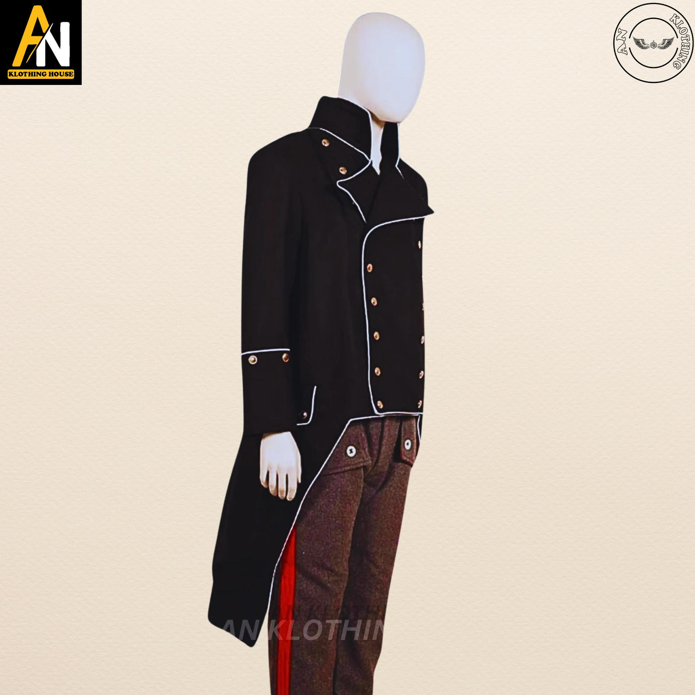Revolutionary War Tailcoat - Navy Officer Costume - Colonial Reenactment Coat -  Historical Cosplay Jacket - British Lieutenant Tailcoat