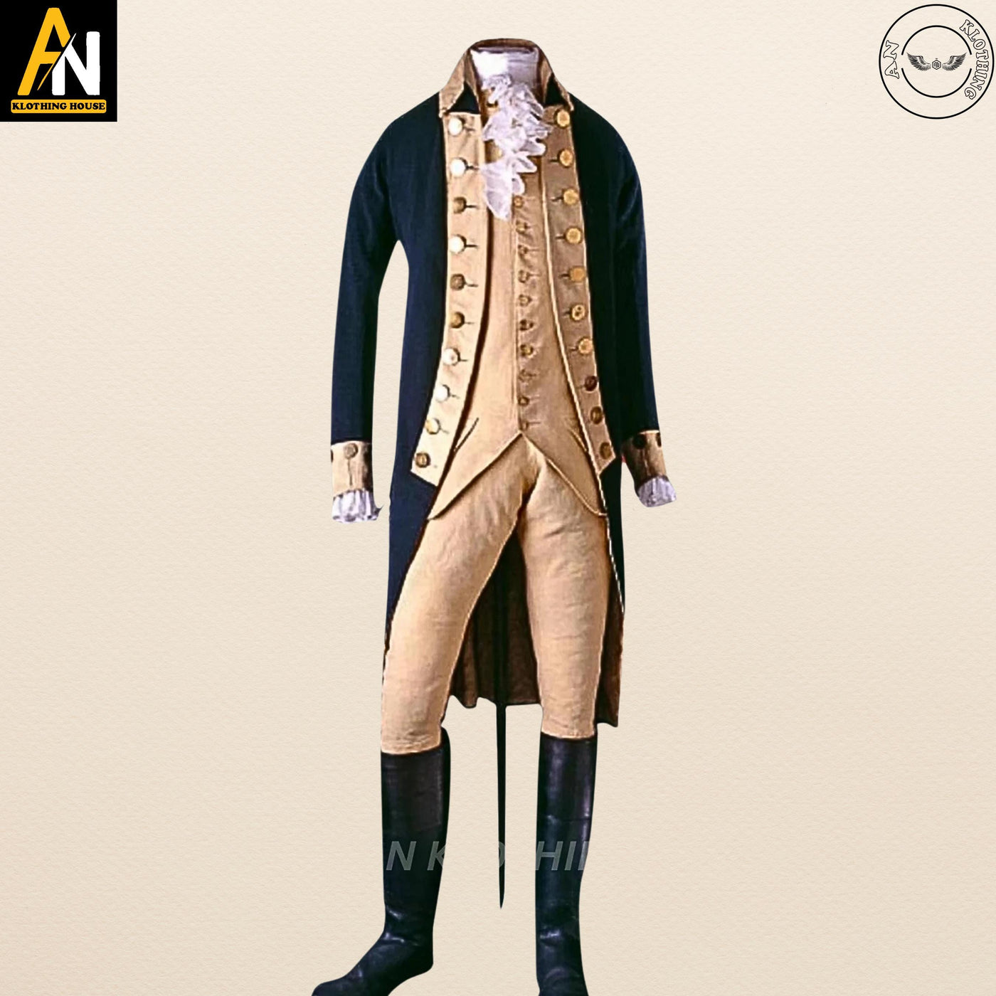 18th Century Military Officer Coat | Revolutionary War Uniform | George Washington Cosplay Outfit | Historical Reenactment Jacket By AN
