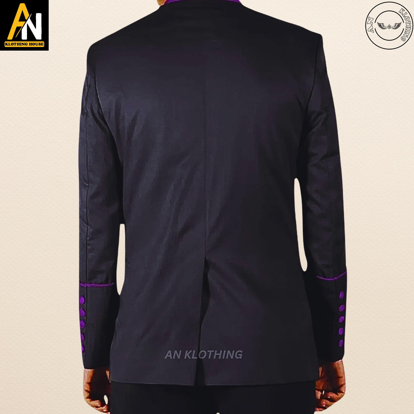 Brand New Men's Clergy Frock Jacket - Black/Purple - Lord Peace Clergy - Traditional Jacket Roman Priest Robe Purple Color - Church Costume