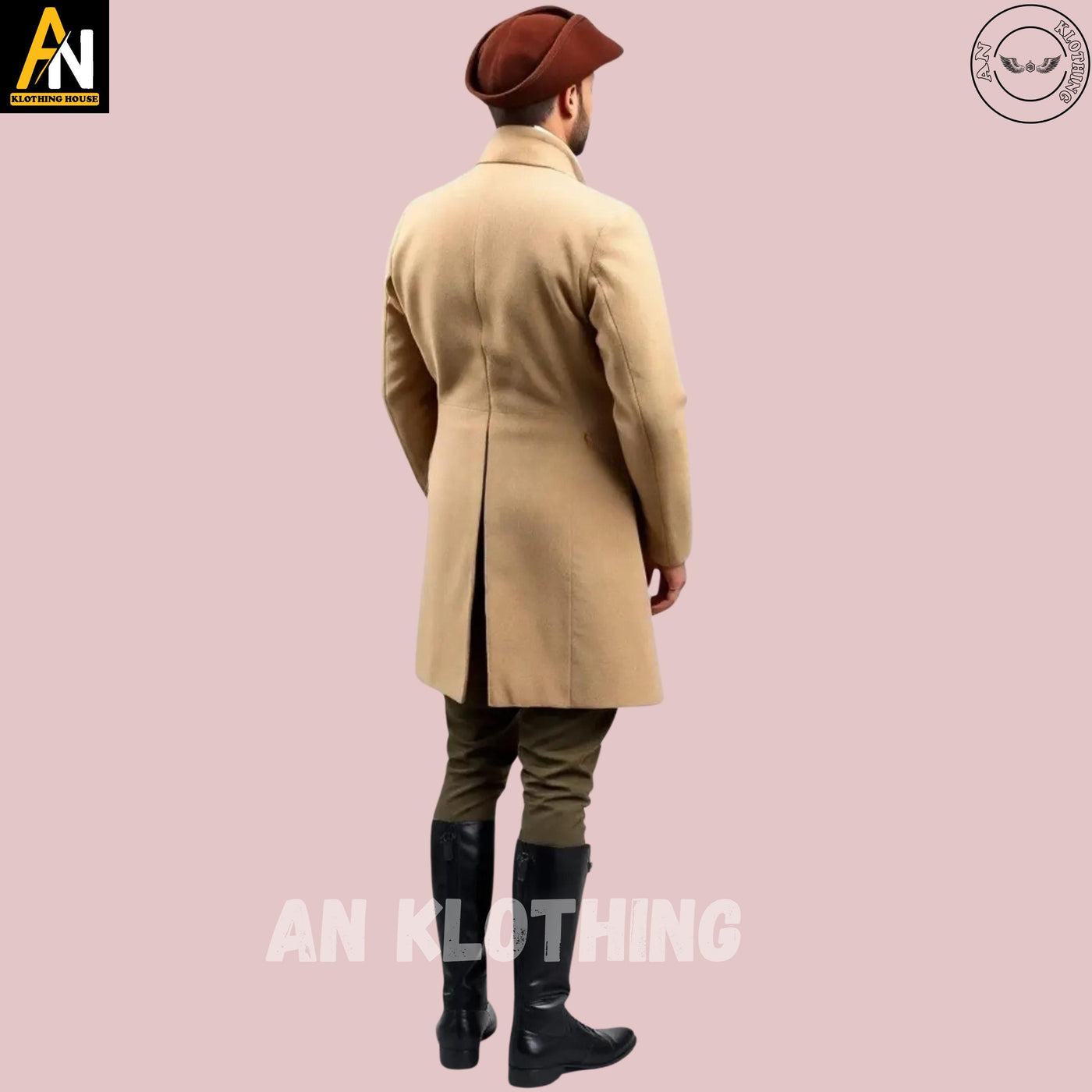 Exquisitely Handmade Khaki Wool Regency Coat A Refined Blend of Classic Style and Modern Comfort for the Gentleman, Men's Regency Coat