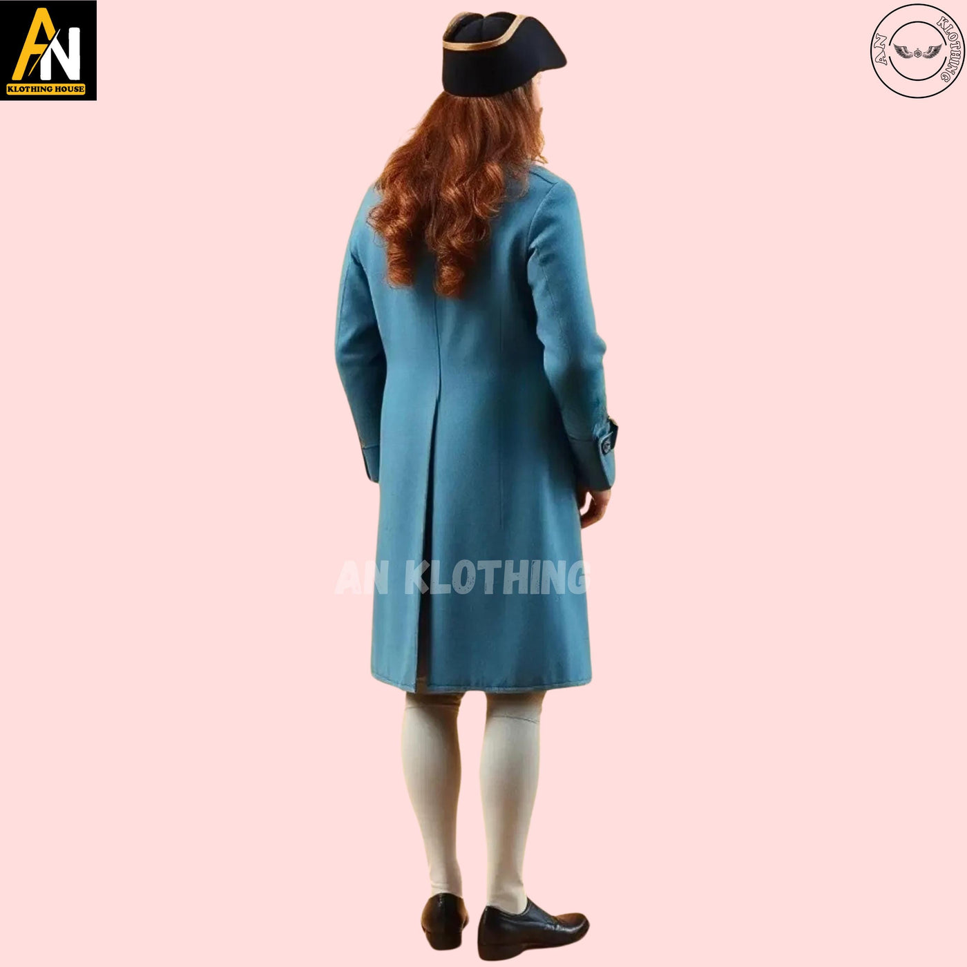 Men's Sky Blue Wool Regency Coat Complete Dress, 19th-Century Ensemble with Tailored Waistcoat, and Breeches, Men's Regency Handmade Coat
