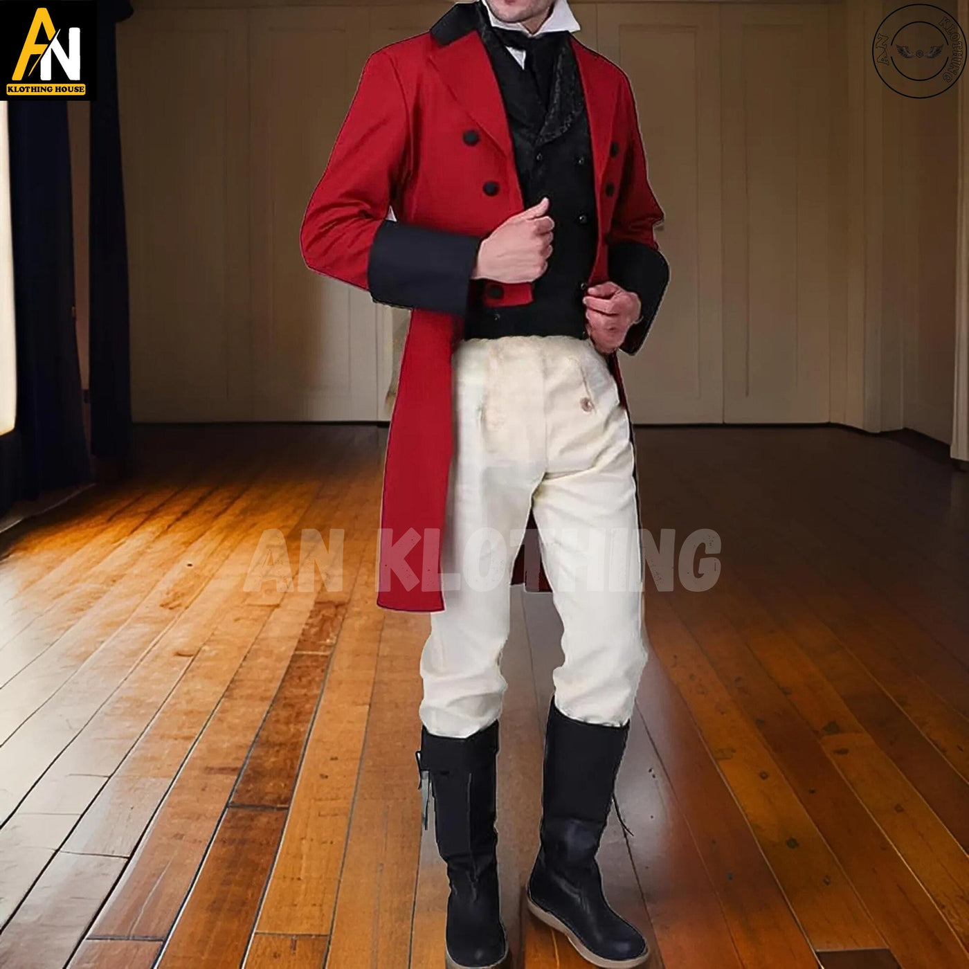 Brand New Men’s Red Victorian Regency Tailcoat & Breeches Set - 1830-50 Dated, Custom Fit Regency Fashion Coat Special And Limited Stock
