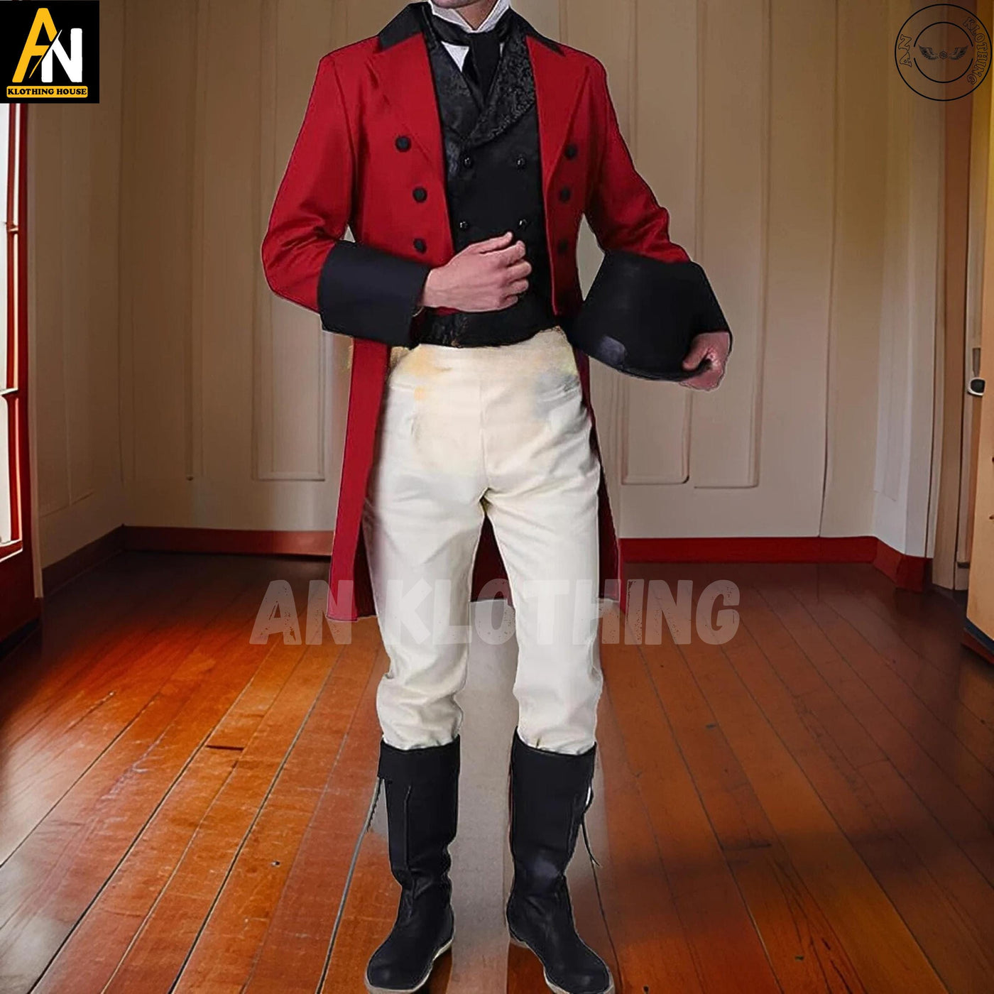 Brand New Men’s Red Victorian Regency Tailcoat & Breeches Set - 1830-50 Dated, Custom Fit Regency Fashion Coat Special And Limited Stock