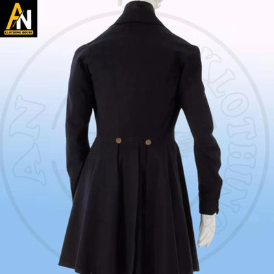 Men's Dark Navy Blue Regency 1840-1850 Coat/Jacket - 19th Century Wool Coat - Historical Coat - Regency Victorian Style Coat, Regency Suit