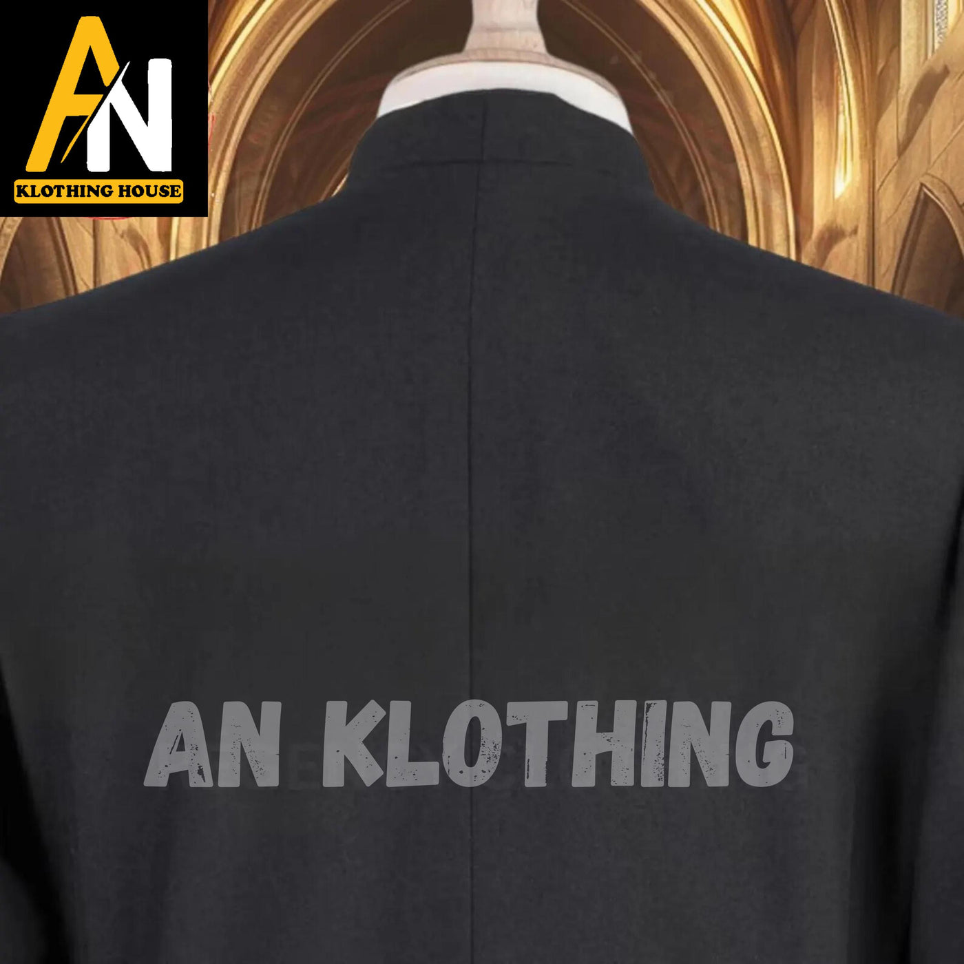 Black Roman Cassock – Custom-Tailored Clergy Vestment – Traditional Liturgical Priest Robe – Elegant Church Attire – Tailored Religious Coat
