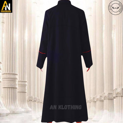 New Catholic Black Roman Cassock – Wool Blend Clergy Robe - Custom Clerical Vestment for Priests - Men & Women Church Attire - Preacher Robe