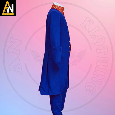 Brand New Men’s Blue 18th Century Frock Coat - Historical Colonial Outfit - Jamie Fraser Costume - Regency Coat - Rococo Cosplay