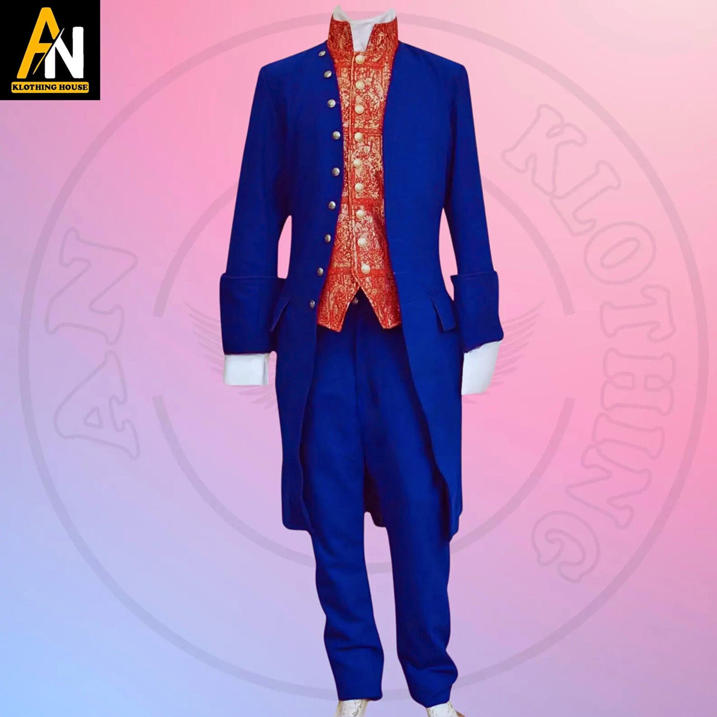 Brand New Men’s Blue 18th Century Frock Coat - Historical Colonial Outfit - Jamie Fraser Costume - Regency Coat - Rococo Cosplay