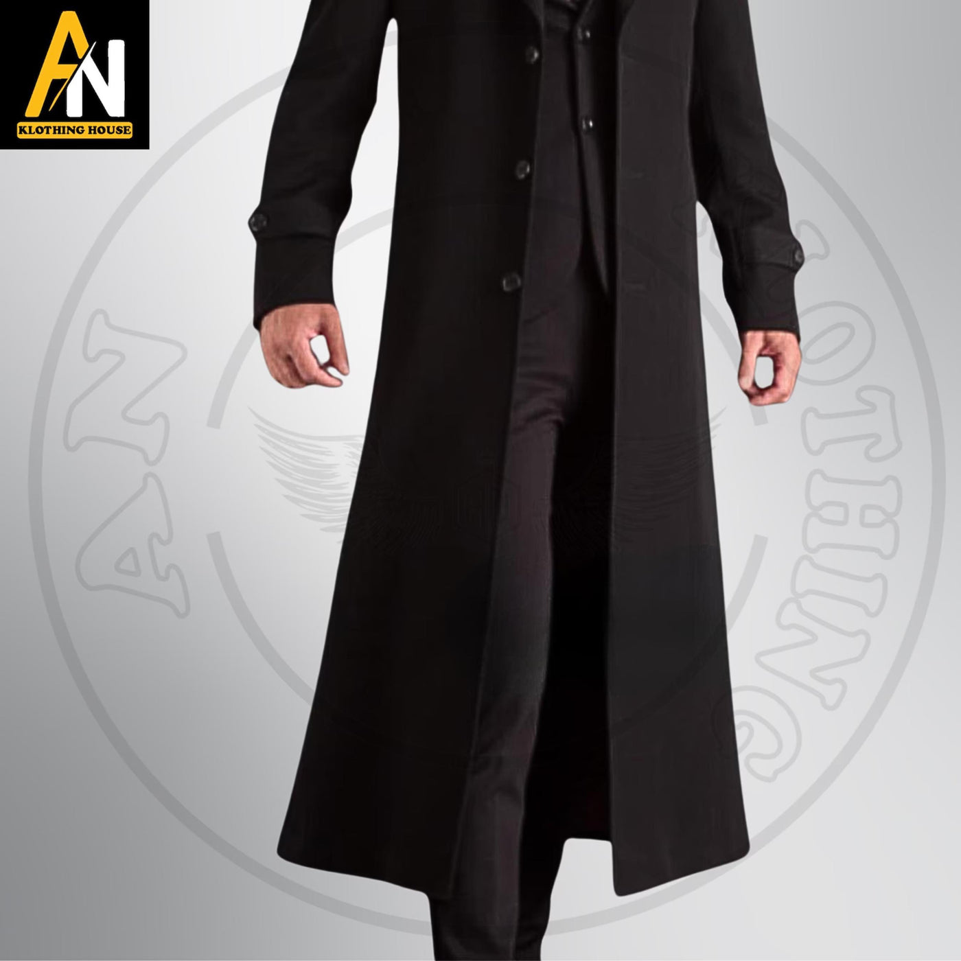 Custom-Made Wool Trench Coat for Men - Long Victorian Steampunk Coat - Timeless Elegance Redefined -Napoleon Style Black Long Coat