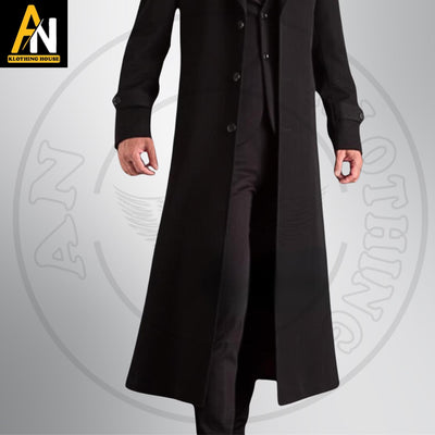 Custom-Made Wool Trench Coat for Men - Long Victorian Steampunk Coat - Timeless Elegance Redefined -Napoleon Style Black Long Coat