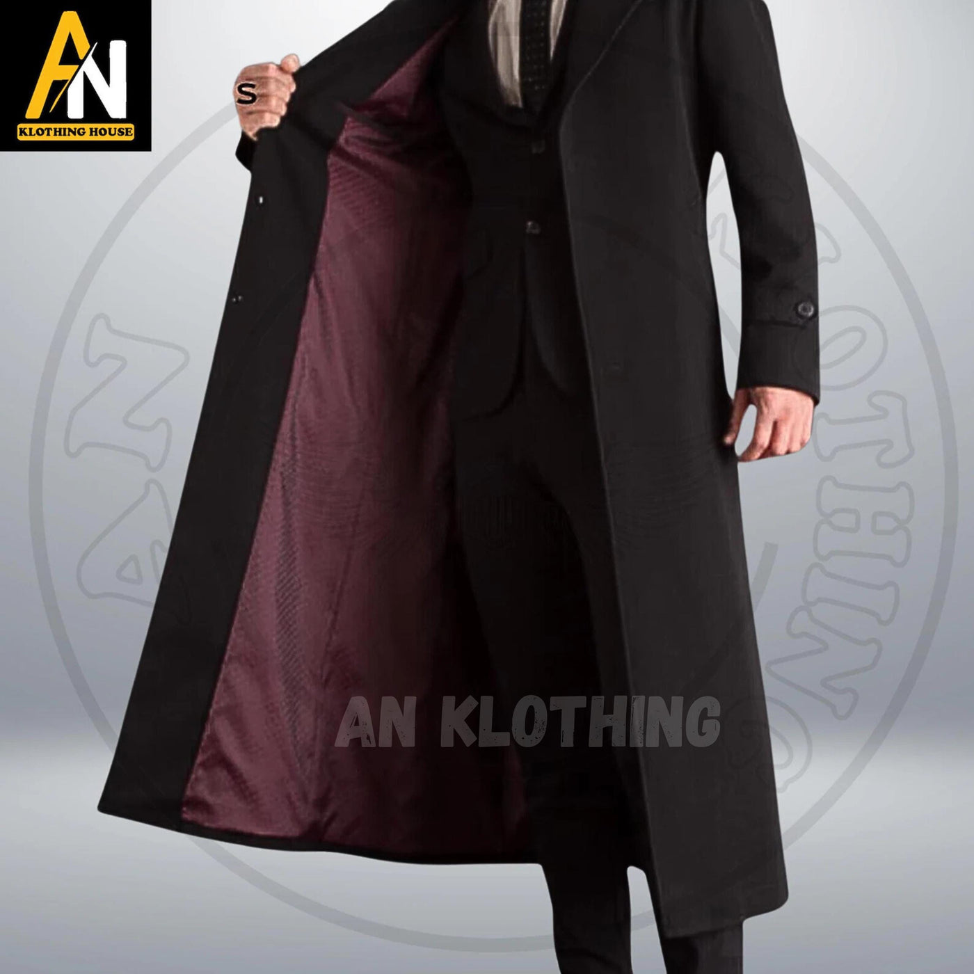 Custom-Made Wool Trench Coat for Men - Long Victorian Steampunk Coat - Timeless Elegance Redefined -Napoleon Style Black Long Coat