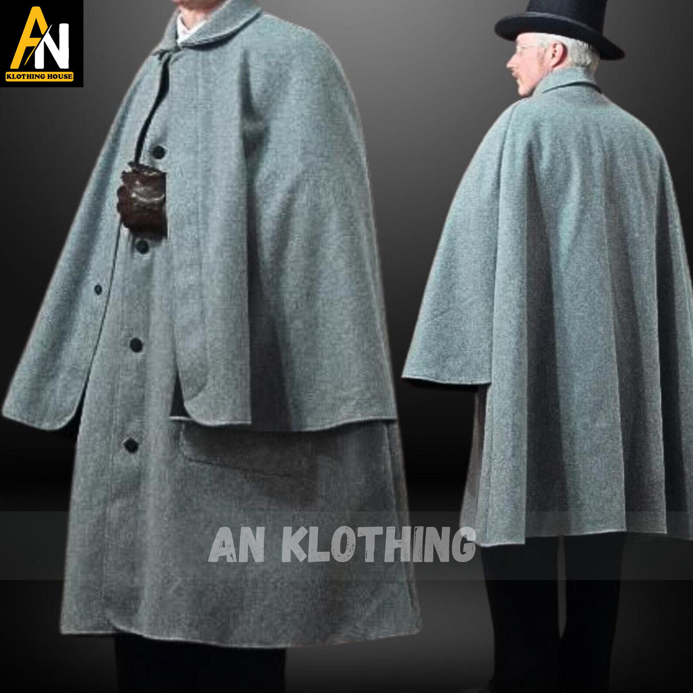 Brand New Handmade Inverness Cape - A Wool Overcoat with a Classic Cape Design - Elegant Coachmen's Coat by Civil War jackets  Wool Overcoat