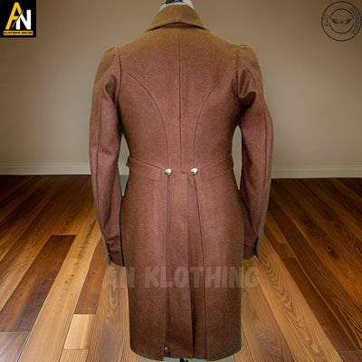 Brand New Men’s 1810-1830 Regency Brown Wool Tailcoat - Custom Made to Measure, British Officer & Napoleonic Regency Style Coat , Old Era