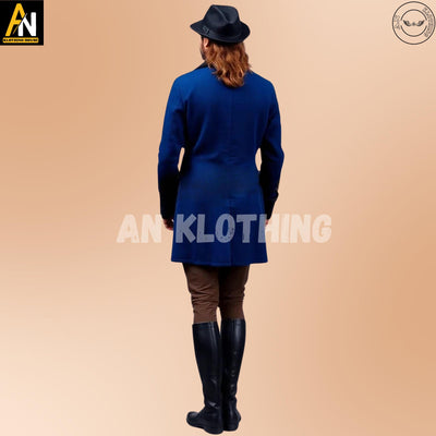 Men's Dark Blue Wool Regency Coat Complete Dress, 19th-Century Ensemble with Tailored Waistcoat, and Breeches, Men's Regency Handmade Coat