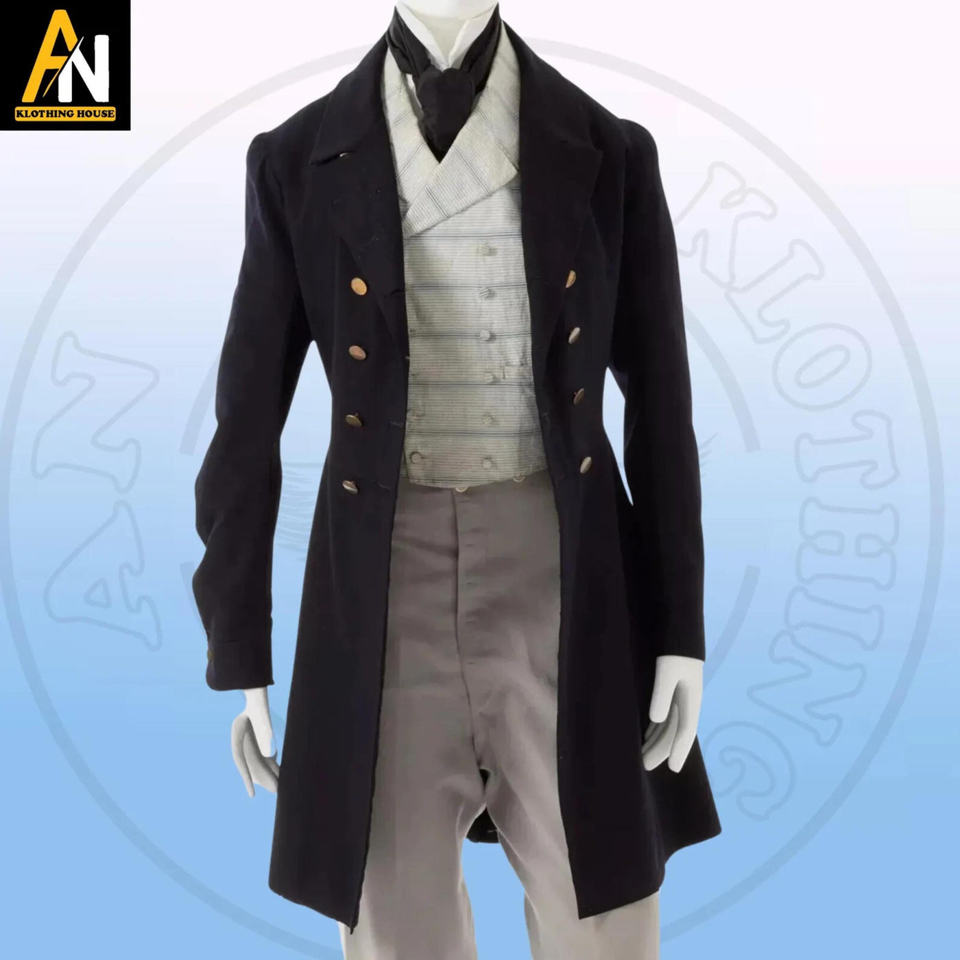Men's Dark Navy Blue Regency 1840-1850 Coat/Jacket - 19th Century Wool Coat - Historical Coat - Regency Victorian Style Coat, Regency Suit