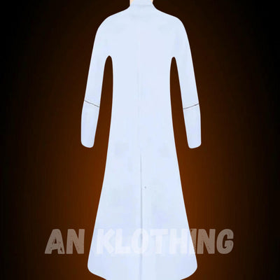 Caleb White/Black Clergy Robe for Men with Gold Contrast Cosplay legend Clergy Robe with Cincture Medieval Clergyman Vestments Roman Priest