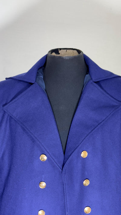 Men's Royal Blue Regency Tail Coat with Double-Breasted Waistcoat, and Fitted Cream Breeches, Early 19th-Century Fashion, Men's Regency Suit