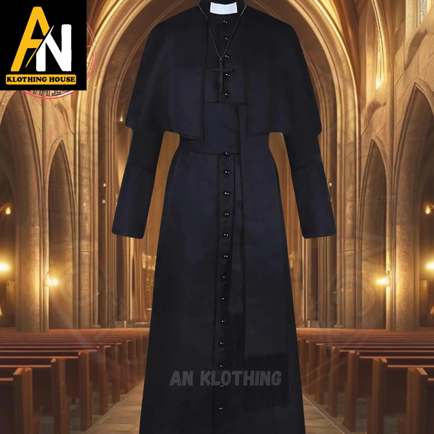 Special Custom Clergy Cassock – Traditional Roman Catholic Vestment with Sash - Black & Multicolor Options- Roman Cassock - Priest Robe