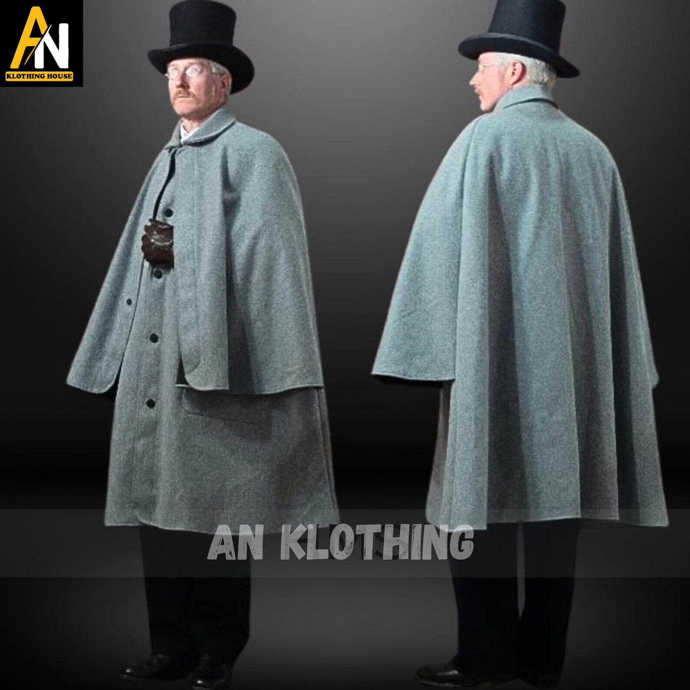 Brand New Handmade Inverness Cape - A Wool Overcoat with a Classic Cape Design - Elegant Coachmen's Coat by Civil War jackets  Wool Overcoat
