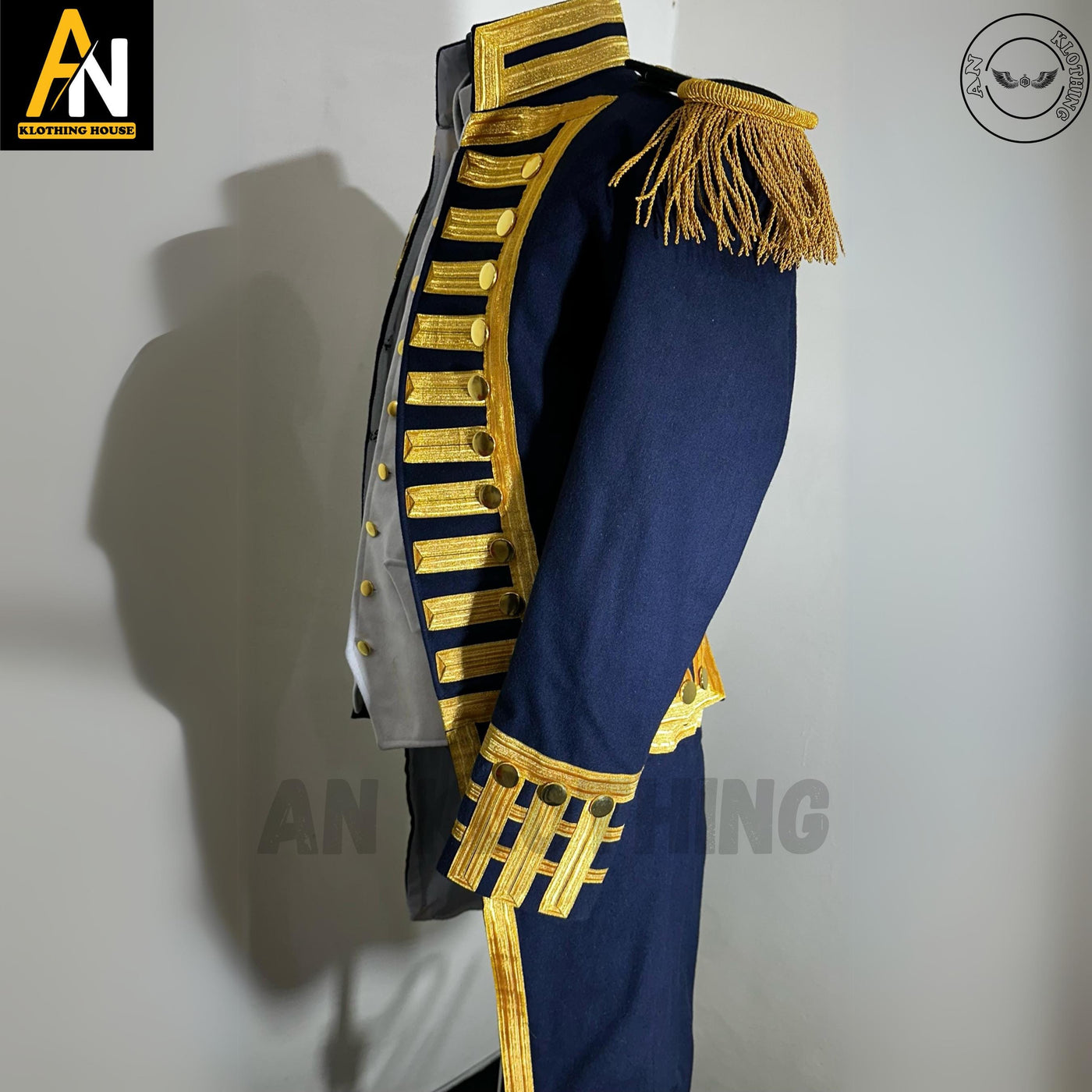 British Royal Navy Vice Admiral Military Jacket | Officer Uniform | Steampunk Navy Costume | Wool Naval Coat for Cosplay & Reenactments Suit
