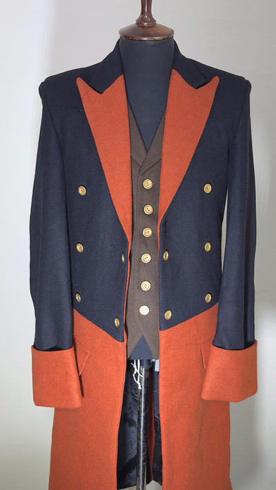 Men's Special 18th Century Wool Frock Coat – Vintage Victorian Military-Inspired Steampunk Jacket for Elegant Events & Costumes