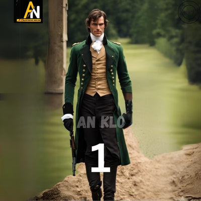 Exquisitely Handmade Mr. Darcy-Inspired Men's Regency Military Coat – Authentic 1800s Style with Elegant Long Tails - Regency Jacket