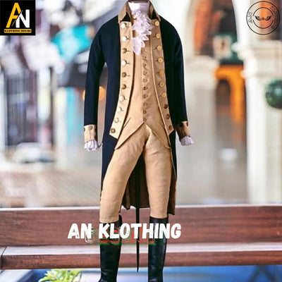 18th Century Military Officer Coat | Revolutionary War Uniform | George Washington Cosplay Outfit | Historical Reenactment Jacket