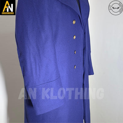 Men's Royal Blue Regency Tail Coat with Double-Breasted Waistcoat, and Fitted Cream Breeches, Early 19th-Century Fashion, Men's Regency Suit