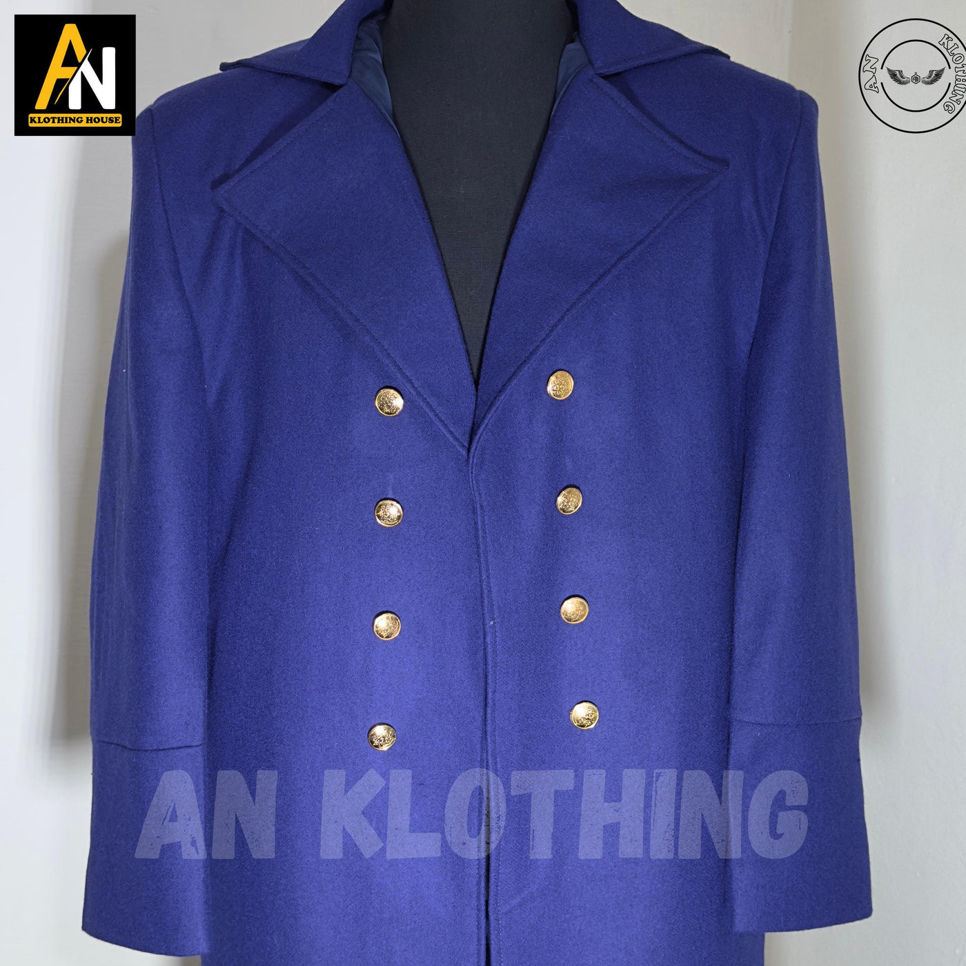 Men's Royal Blue Regency Tail Coat with Double-Breasted Waistcoat, and Fitted Cream Breeches, Early 19th-Century Fashion, Men's Regency Suit