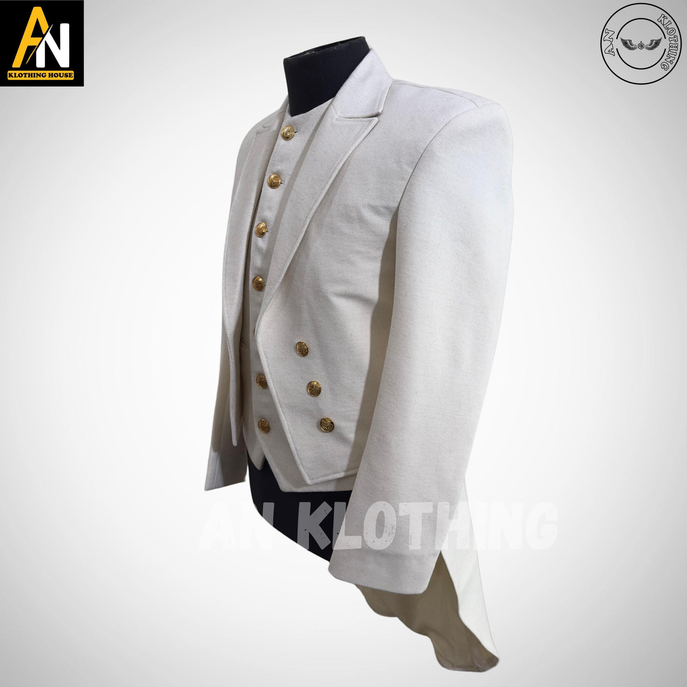 Brand New Special Men's White Regency dated 1800's Regency Coat - British Handmade Tailcoat - Custom made wool coat - Historical Coat