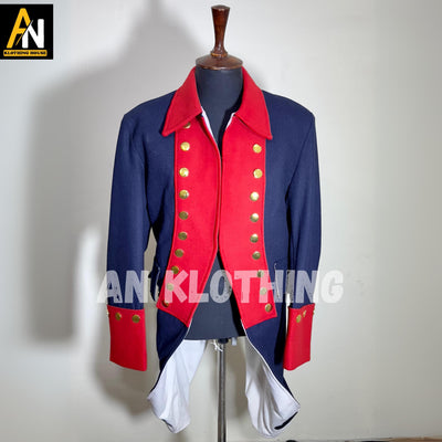 British 18th Century King Regiment Coat - Officer Uniform - Men Wool Coat - Military Uniform Jacket -  British Soldiers Uniform