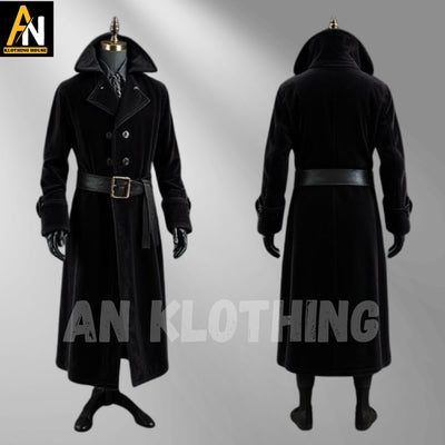 Elegant Black Velvet Overcoat - A Timeless Statement Piece - Regency Era Jacket - A Perfect Fusion of Modern Style