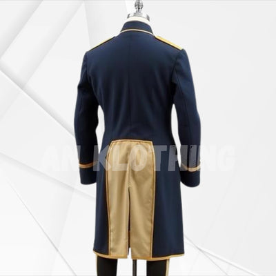 Exquisite Navy Military-Inspired Coat with Striking Gold Accents and Elegant Tailored Design - Regency Era Jacket - A Timeless Statement Set