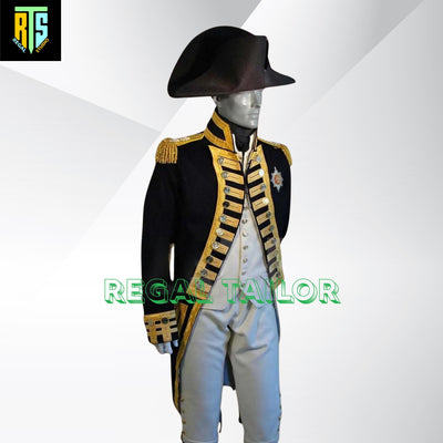 British Royal Navy Vice Admiral Jacket - Officers Uniform Coat | Steampunk Naval Costume for Cosplay & Historical Reenactments - Regency Set