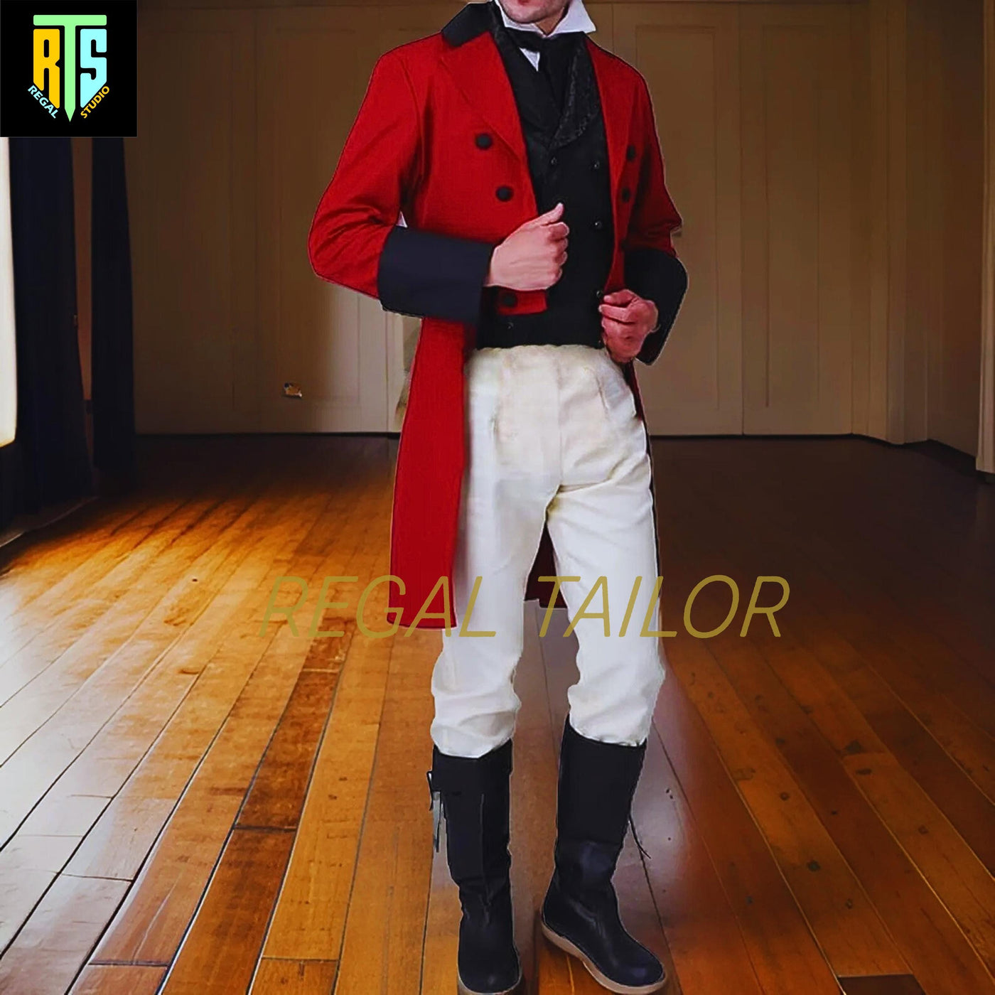 Brand New Men’s Red Victorian Regency Tailcoat & Breeches Set - 1830-50 Dated - Custom Fit Regency Fashion Coat - Regency Jacket