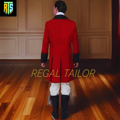 Brand New Men’s Red Victorian Regency Tailcoat & Breeches Set - 1830-50 Dated - Custom Fit Regency Fashion Coat - Regency Jacket