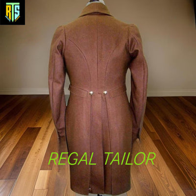 Men’s 1810-1830 Regency Brown Wool Tailcoat - Custom Made - British Officer & Napoleonic Regency Style Coat - Old Era Suit - Regency Jacket