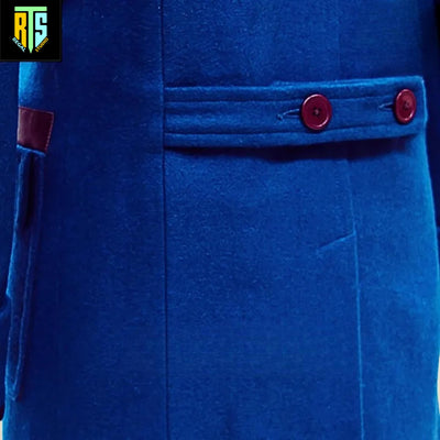 Brand New Limited Edition Men Jacket - Life Of Armor Chamber Coat - Steampunk Jacket - Blue Wool Coat - Men's Long Coat - Gothic Trench Coat
