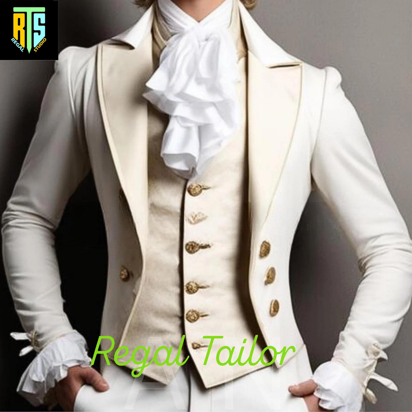 Men's White Regency Tailcoat – Authentic 1800s Style with Elegant Long Tails - Custom Fitted - Rare Regency Tailcoat - Custom Made Wool Coat
