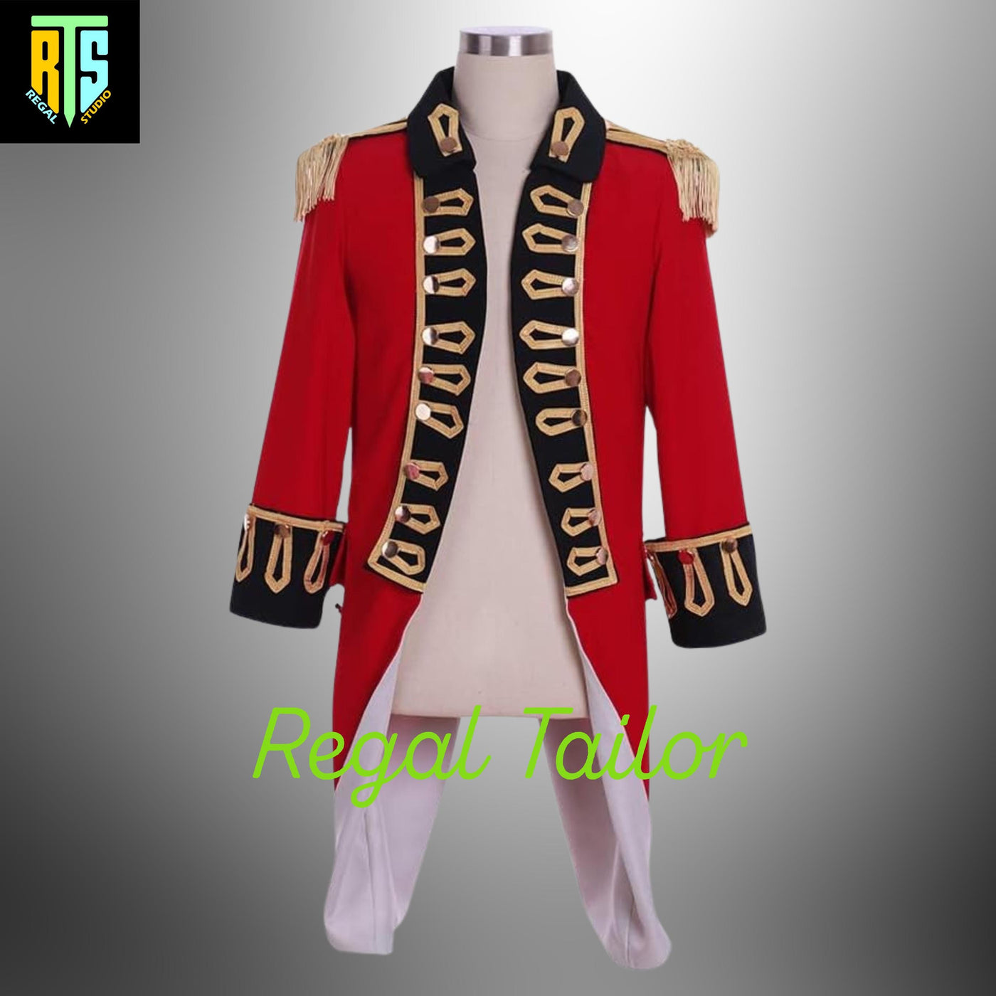 Men's George Washington Colonial Costume Red Colonial Officer Uniform - Revolutionary War Costume 1770s American Soldier Uniform