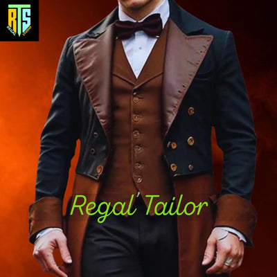Men's Special 18th Century Wool Frock Coat – Vintage Victorian Military-Inspired Steampunk Jacket for Elegant Events & Costumes - Men's Coat