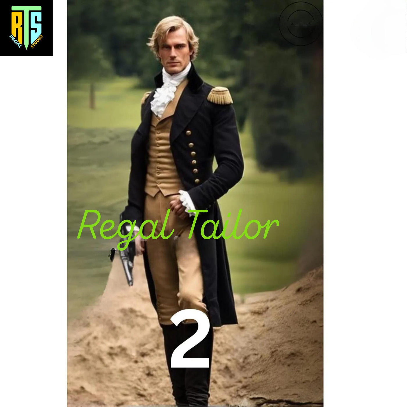 Exquisitely Handmade Mr. Darcy-Inspired Men's Regency Military Coat – Authentic 1800s Style with Elegant Long Tails - Men's Regency Jacket