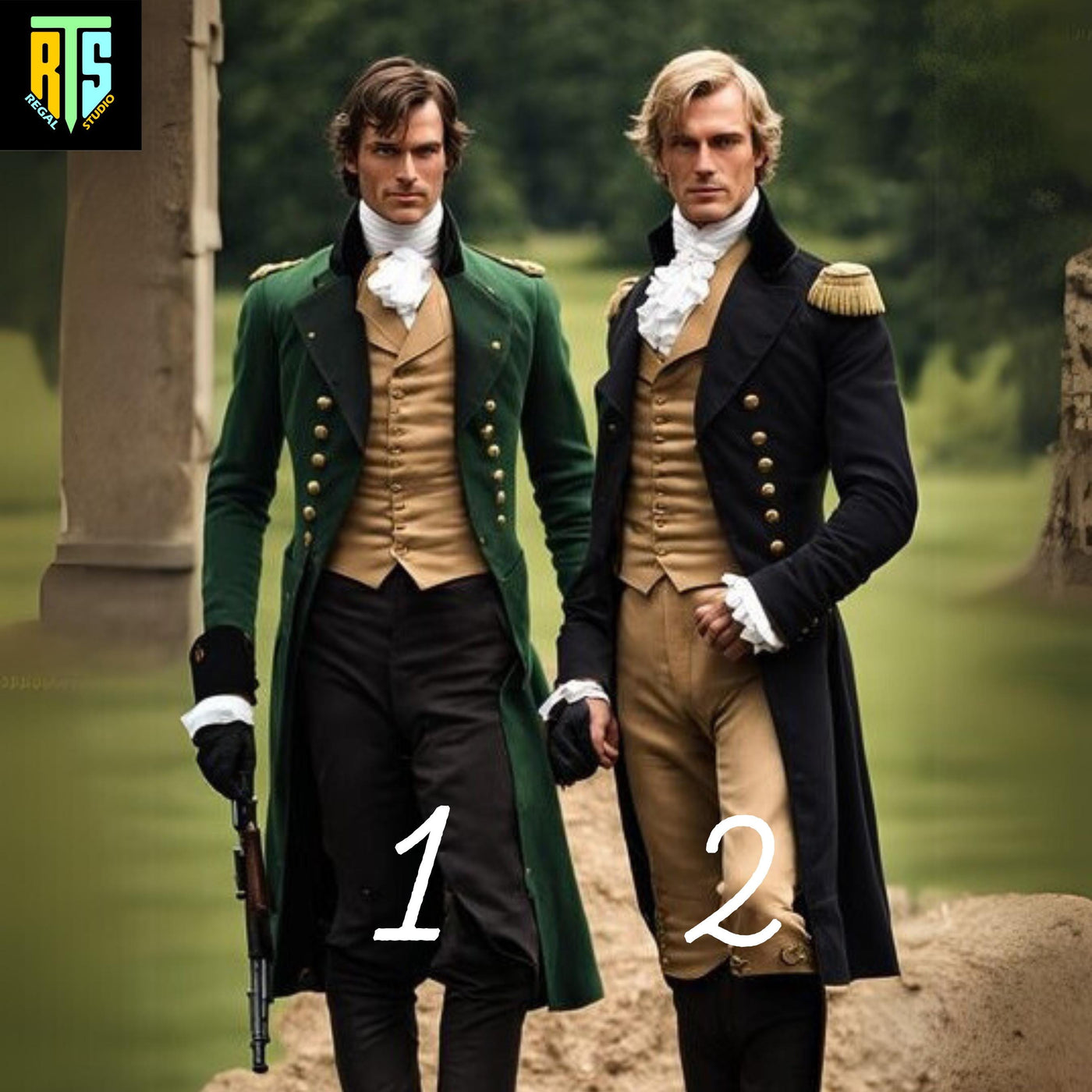 Exquisitely Handmade Mr. Darcy-Inspired Men's Regency Military Coat – Authentic 1800s Style with Elegant Long Tails - Men's Regency Jacket