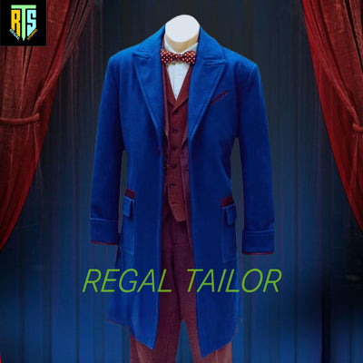 Brand New Limited Edition Men Jacket - Life Of Armor Chamber Coat - Steampunk Jacket - Blue Wool Coat - Men's Long Coat - Gothic Trench Coat