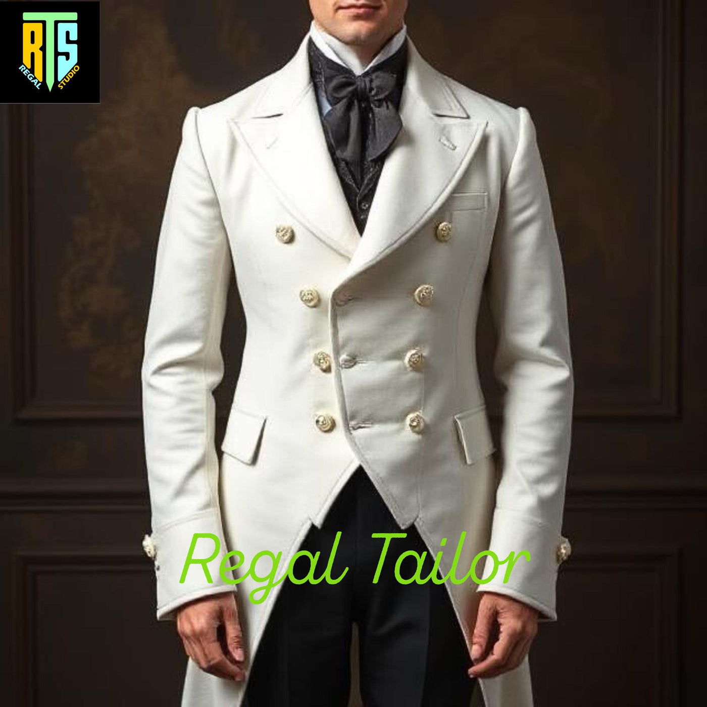 Timeless Elegance in Classic White Regency Formalwear | Custom Bespoke Fashion– Authentic 1800s Style with Elegant Long Tails - Regency Coat
