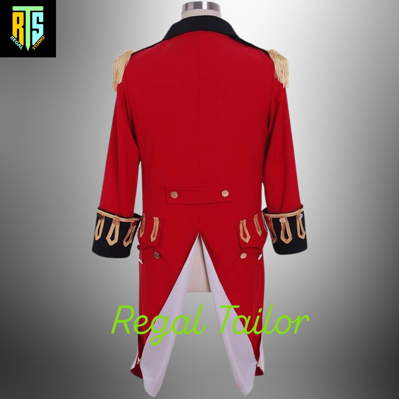 Men's George Washington Colonial Costume Red Colonial Officer Uniform - Revolutionary War Costume 1770s American Soldier Uniform