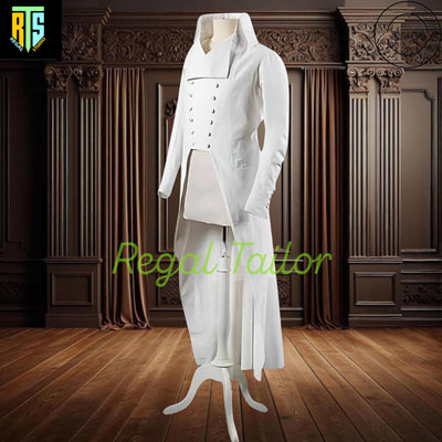 Christmas Regency Tailcoat - White Wool - Victorian Military Jacket | Custom Made Tailcoat | Festive Attire | Historical Costume
