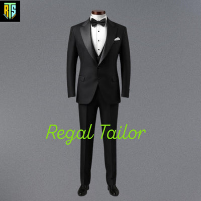 Exquisitely Handmade Men's Black Regency Tailcoat – Authentic 1800s Style with Elegant Long Tails - Custom Fitted - Regency Black Wool Coat