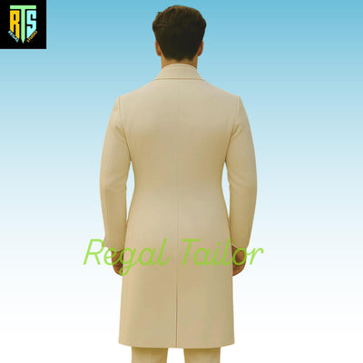 Handmade Mr. Darcy-Inspired Men's White Regency Military Coat – Authentic 1800s Style with Elegant Long Tails - Custom Fitted - Regency Suit