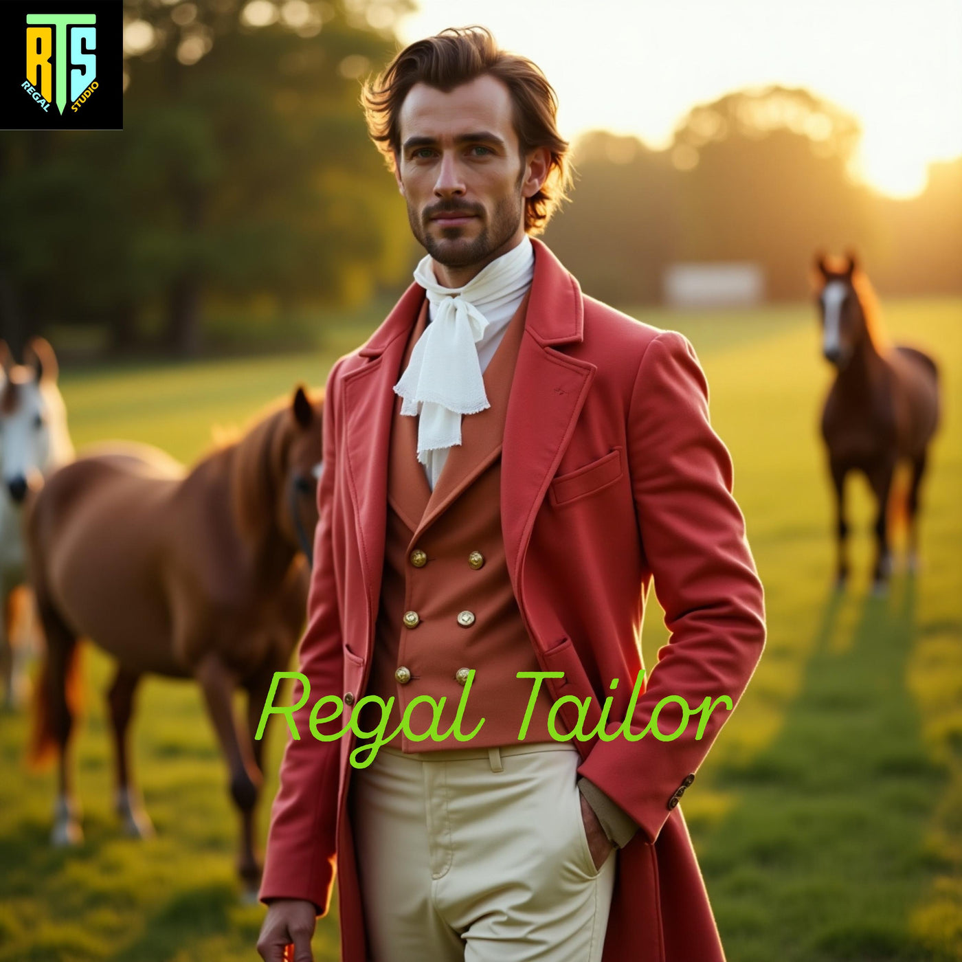 18th Century Inspired Formal Suit - Regency Rust Red Riding Wool Coat Set , Waistcoat & Breeches - Men's Regency Jackets - Steampunk Jacket